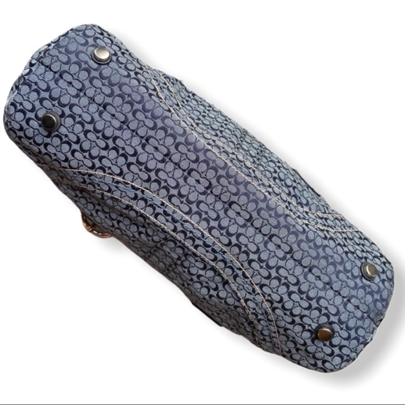 Coach Signature Soho Flap Satchel Navy Large - Picture 5 of 8